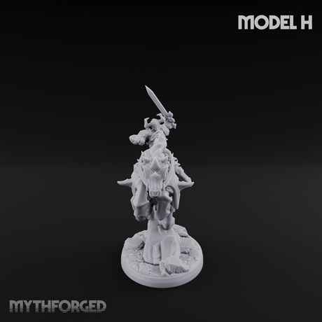 Fist Raised Triumphant War Stallion Warlord H Miniature for Dungeons and Dragons, Pathfinder or other TTRPGs