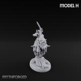Fist Raised Triumphant War Stallion Warlord H Miniature for Dungeons and Dragons, Pathfinder or other TTRPGs