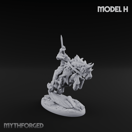 Fist Raised Triumphant War Stallion Warlord H Miniature for Dungeons and Dragons, Pathfinder or other TTRPGs