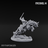 Fist Raised Triumphant War Stallion Warlord H Miniature for Dungeons and Dragons, Pathfinder or other TTRPGs