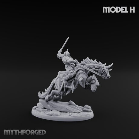 Fist Raised Triumphant War Stallion Warlord H Miniature for Dungeons and Dragons, Pathfinder or other TTRPGs