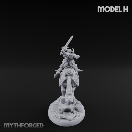 Fist Raised Triumphant War Stallion Warlord H Miniature for Dungeons and Dragons, Pathfinder or other TTRPGs
