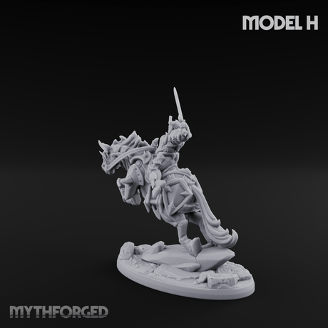Fist Raised Triumphant War Stallion Warlord H Miniature for Dungeons and Dragons, Pathfinder or other TTRPGs