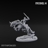 Fist Raised Triumphant War Stallion Warlord H Miniature for Dungeons and Dragons, Pathfinder or other TTRPGs