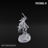 Fist Raised Triumphant War Stallion Warlord H Miniature for Dungeons and Dragons, Pathfinder or other TTRPGs