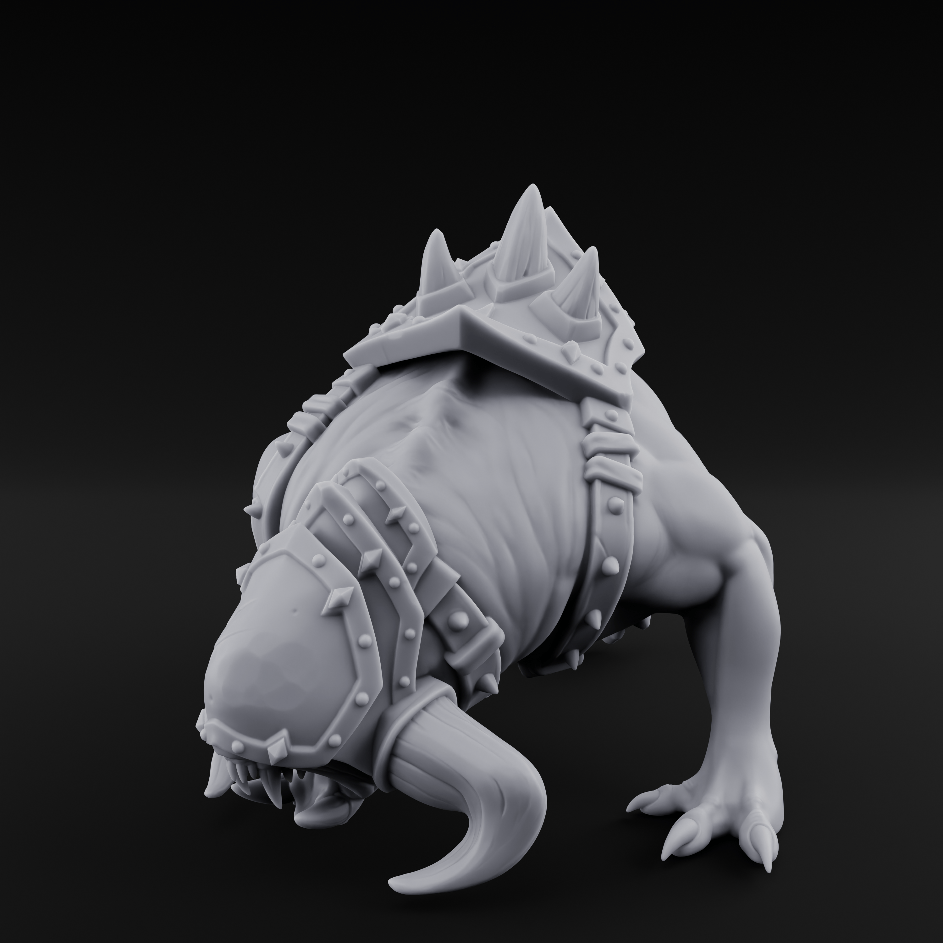 Muzzled And Snarling Hell Hound Warbeast