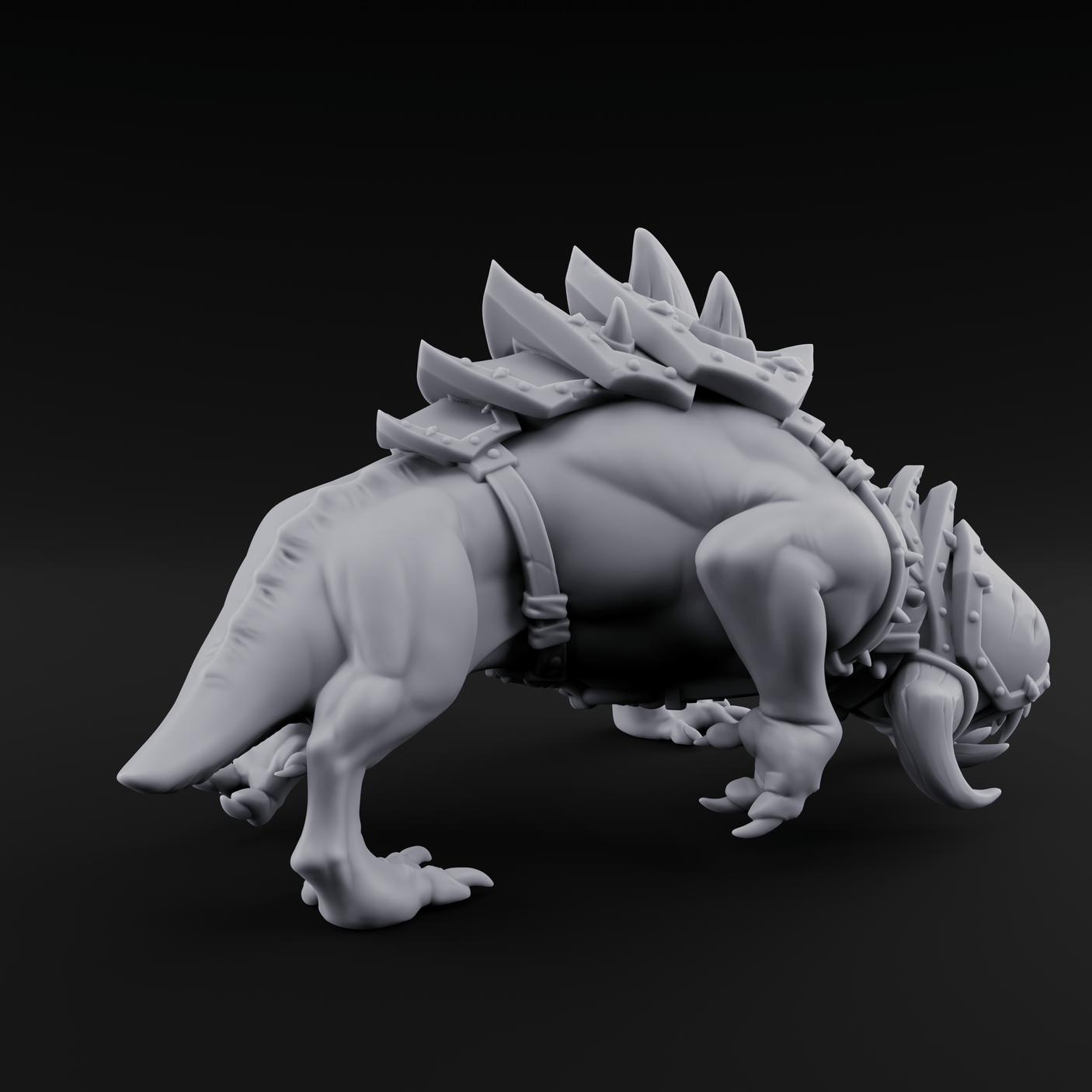 Muzzled And Snarling Hell Hound Warbeast Miniature for Dungeons and Dragons, Pathfinder or other TTRPGs