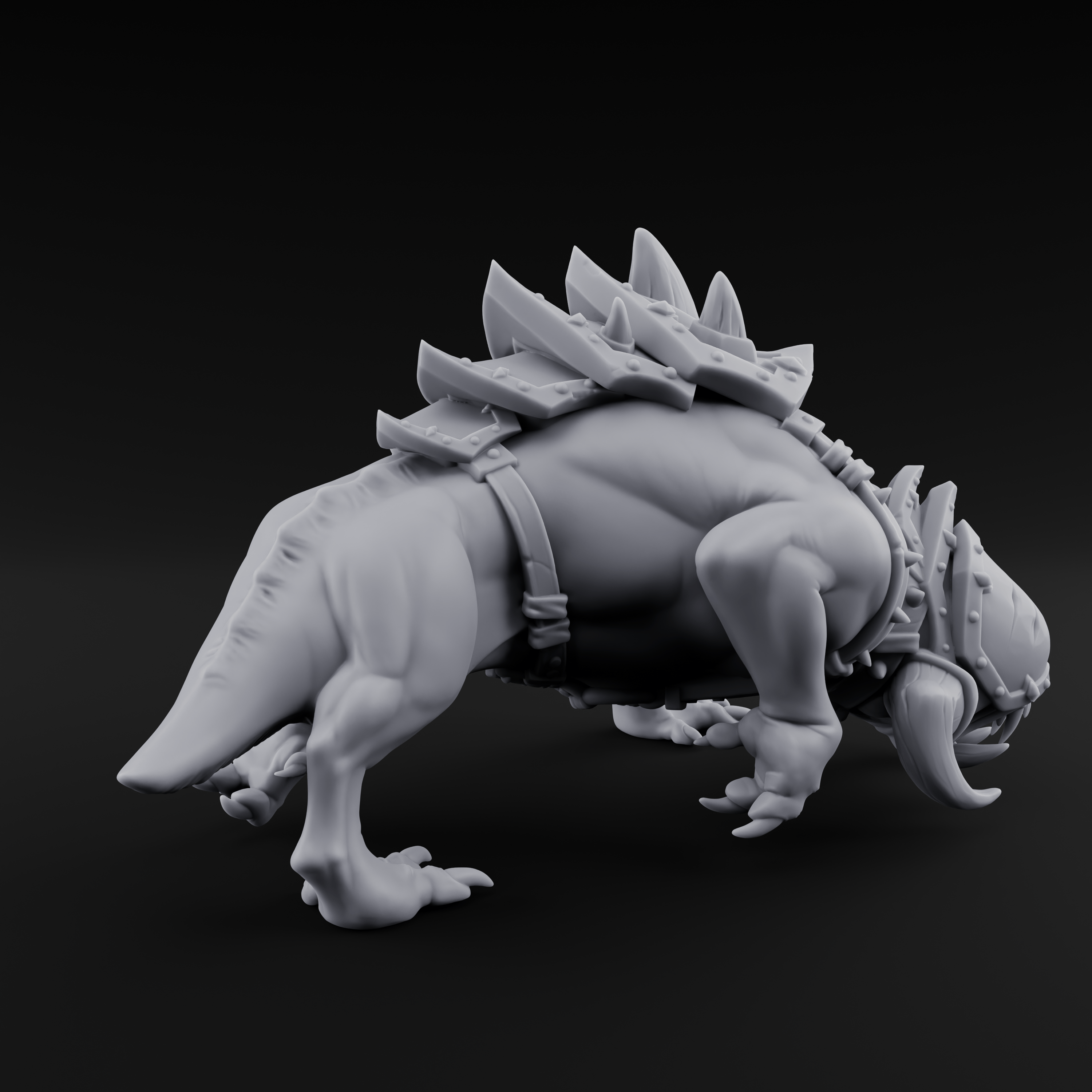 Muzzled And Snarling Hell Hound Warbeast