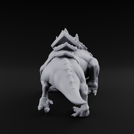 Muzzled And Snarling Hell Hound Warbeast Miniature for Dungeons and Dragons, Pathfinder or other TTRPGs