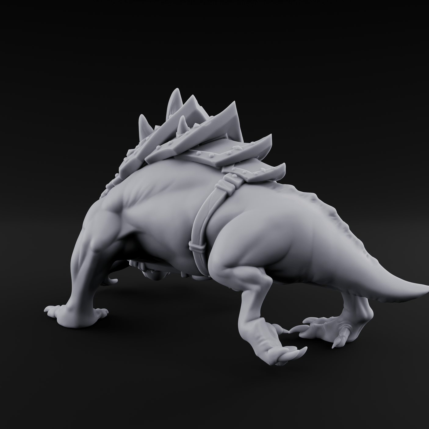 Muzzled And Snarling Hell Hound Warbeast Miniature for Dungeons and Dragons, Pathfinder or other TTRPGs