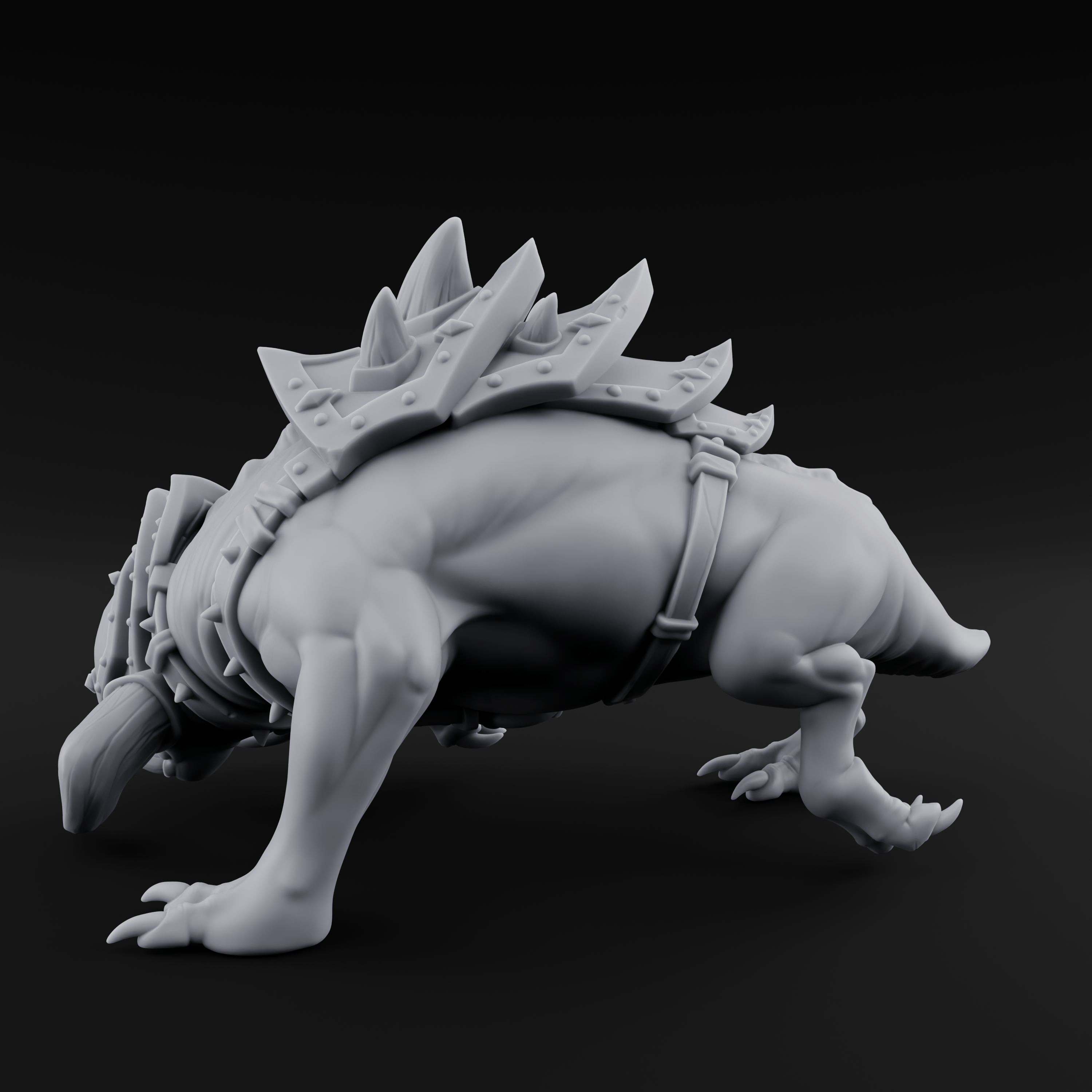 Muzzled And Snarling Hell Hound Warbeast