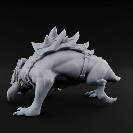 Muzzled And Snarling Hell Hound Warbeast Miniature for Dungeons and Dragons, Pathfinder or other TTRPGs