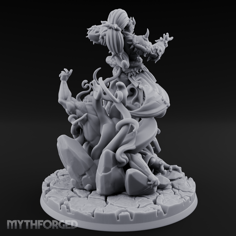 Tentacles Writhing Upward Orc Warlock Miniature for Dungeons and Dragons, Pathfinder or other TTRPGs