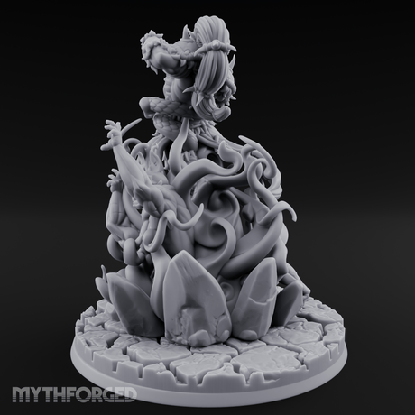 Tentacles Writhing Upward Orc Warlock Miniature for Dungeons and Dragons, Pathfinder or other TTRPGs