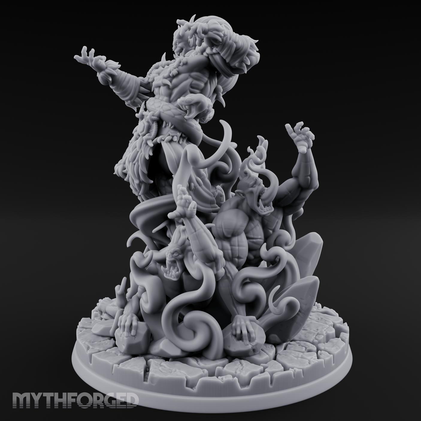 Tentacles Writhing Upward Orc Warlock Miniature for Dungeons and Dragons, Pathfinder or other TTRPGs