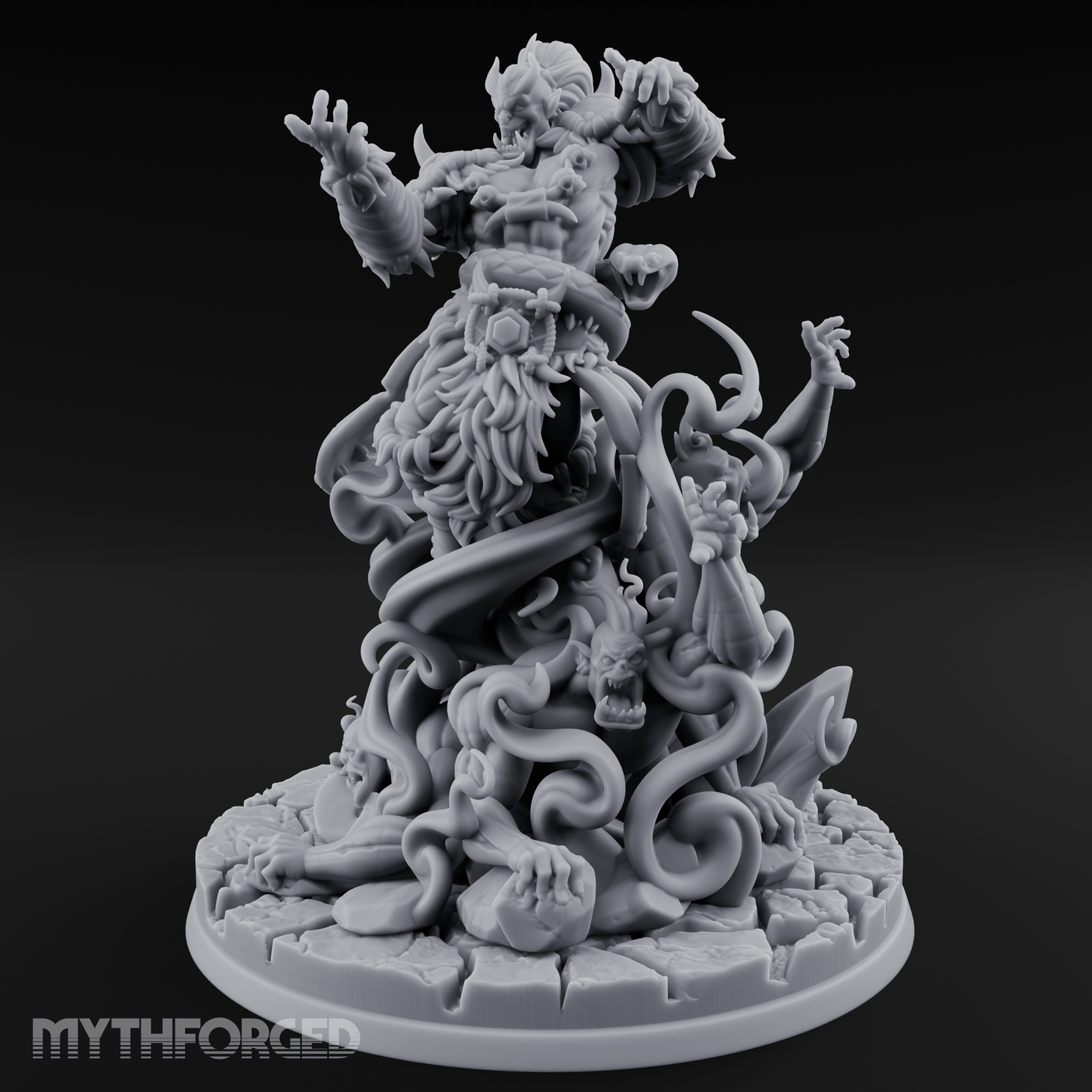 Tentacles Writhing Upward Orc Warlock Miniature for Dungeons and Dragons, Pathfinder or other TTRPGs