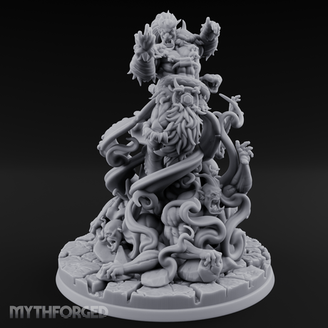 Tentacles Writhing Upward Orc Warlock Miniature for Dungeons and Dragons, Pathfinder or other TTRPGs