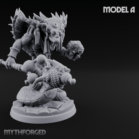 Skulls Dangling Naga Warlocks Miniature for Dungeons and Dragons, Pathfinder or other TTRPGs