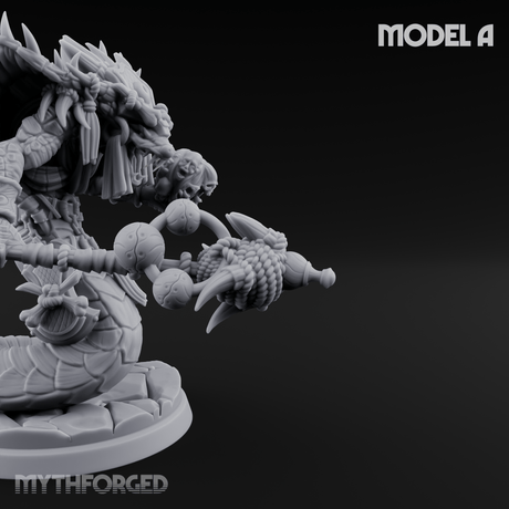 Skulls Dangling Naga Warlocks A Miniature for Dungeons and Dragons, Pathfinder or other TTRPGs