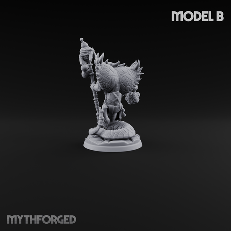 Skulls Dangling Naga Warlocks B Miniature for Dungeons and Dragons, Pathfinder or other TTRPGs
