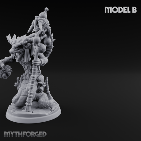Skulls Dangling Naga Warlocks B Miniature for Dungeons and Dragons, Pathfinder or other TTRPGs