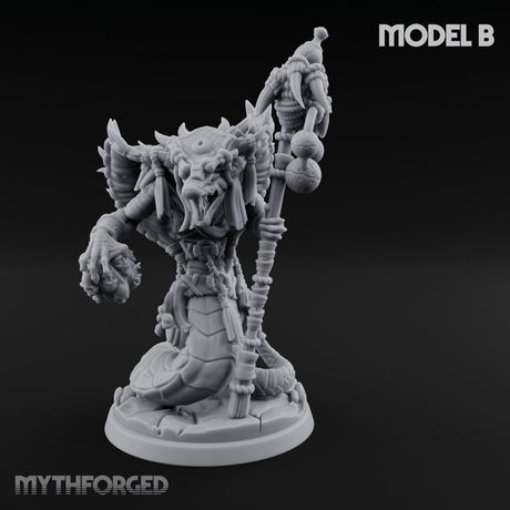 Skulls Dangling Naga Warlocks B Miniature for Dungeons and Dragons, Pathfinder or other TTRPGs