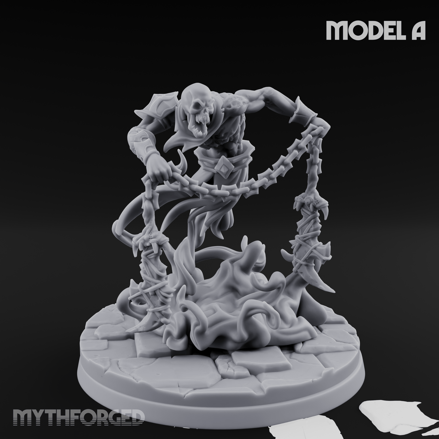 Chains Spread Wide Specter Warrior Miniature for Dungeons and Dragons, Pathfinder or other TTRPGs