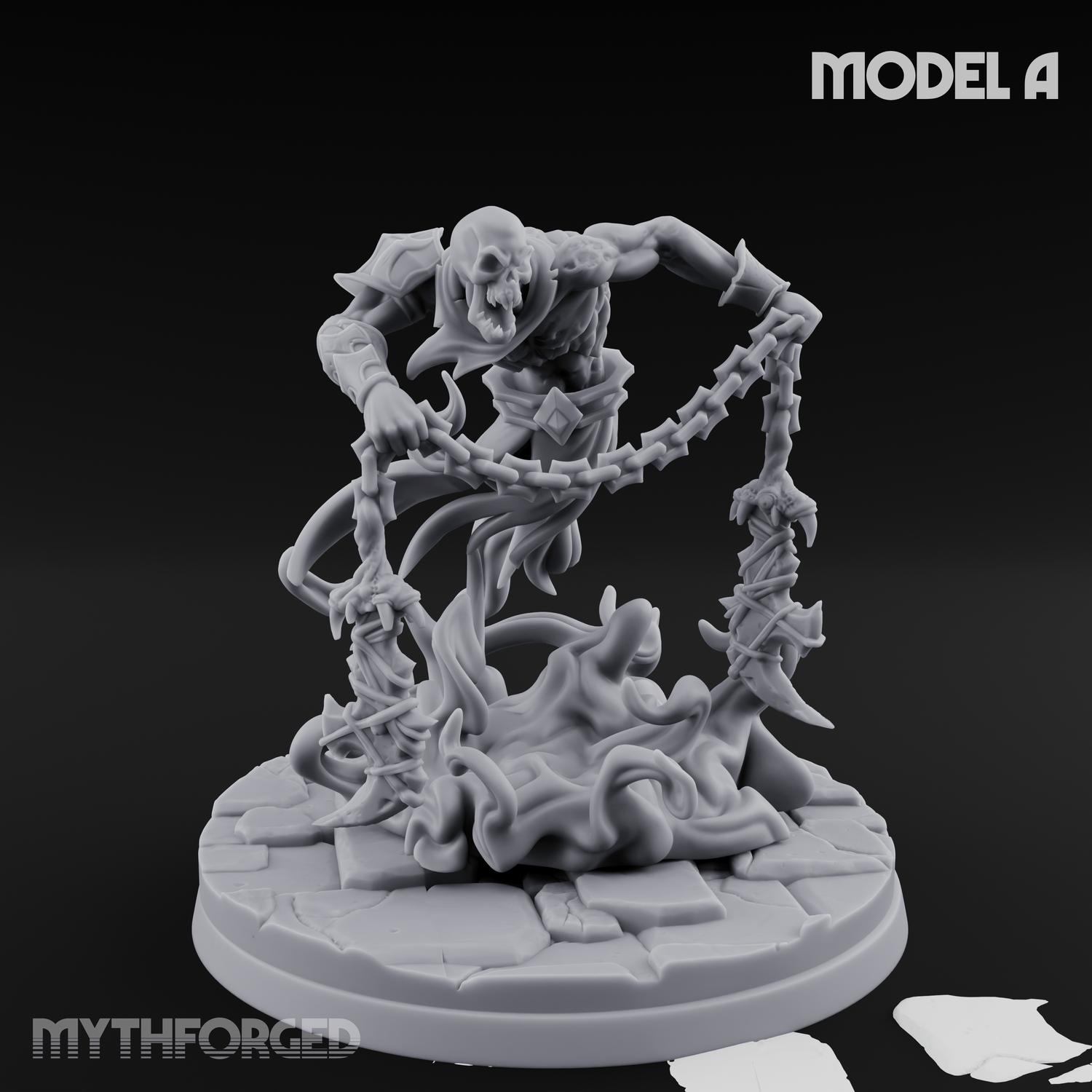 Chains Spread Wide Specter Warrior Miniature for Dungeons and Dragons, Pathfinder or other TTRPGs