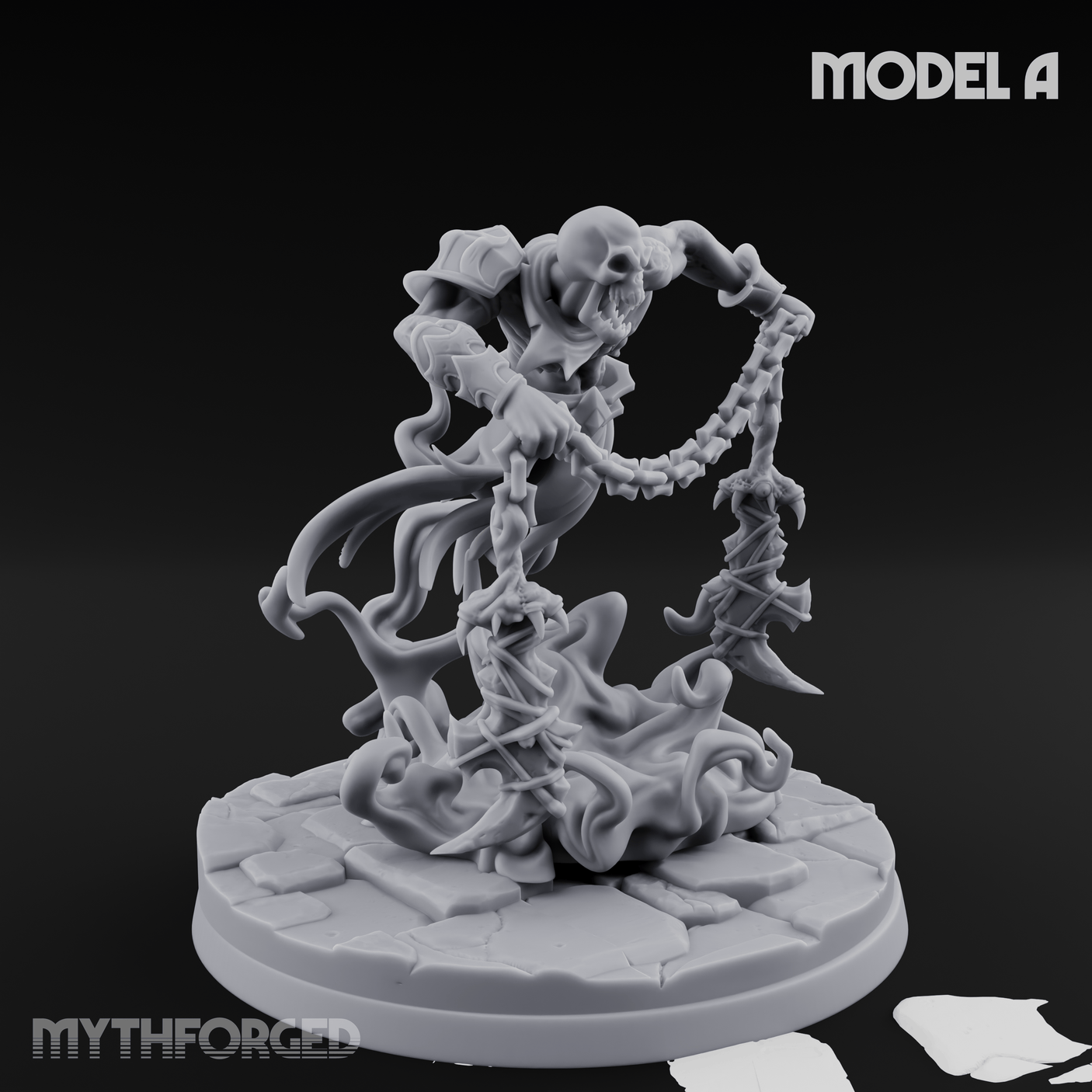 Chains Spread Wide Specter Warrior Miniature for Dungeons and Dragons, Pathfinder or other TTRPGs