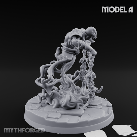 Chains Spread Wide Specter Warrior A Miniature for Dungeons and Dragons, Pathfinder or other TTRPGs