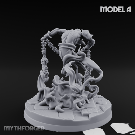 Chains Spread Wide Specter Warrior A Miniature for Dungeons and Dragons, Pathfinder or other TTRPGs