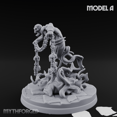 Chains Spread Wide Specter Warrior A Miniature for Dungeons and Dragons, Pathfinder or other TTRPGs