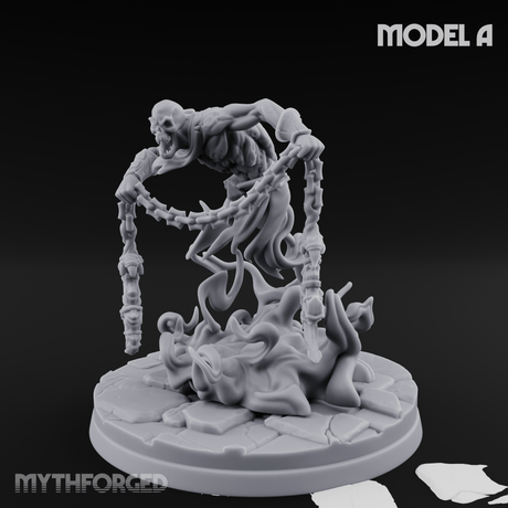 Chains Spread Wide Specter Warrior A Miniature for Dungeons and Dragons, Pathfinder or other TTRPGs