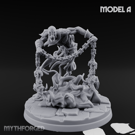 Chains Spread Wide Specter Warrior A Miniature for Dungeons and Dragons, Pathfinder or other TTRPGs
