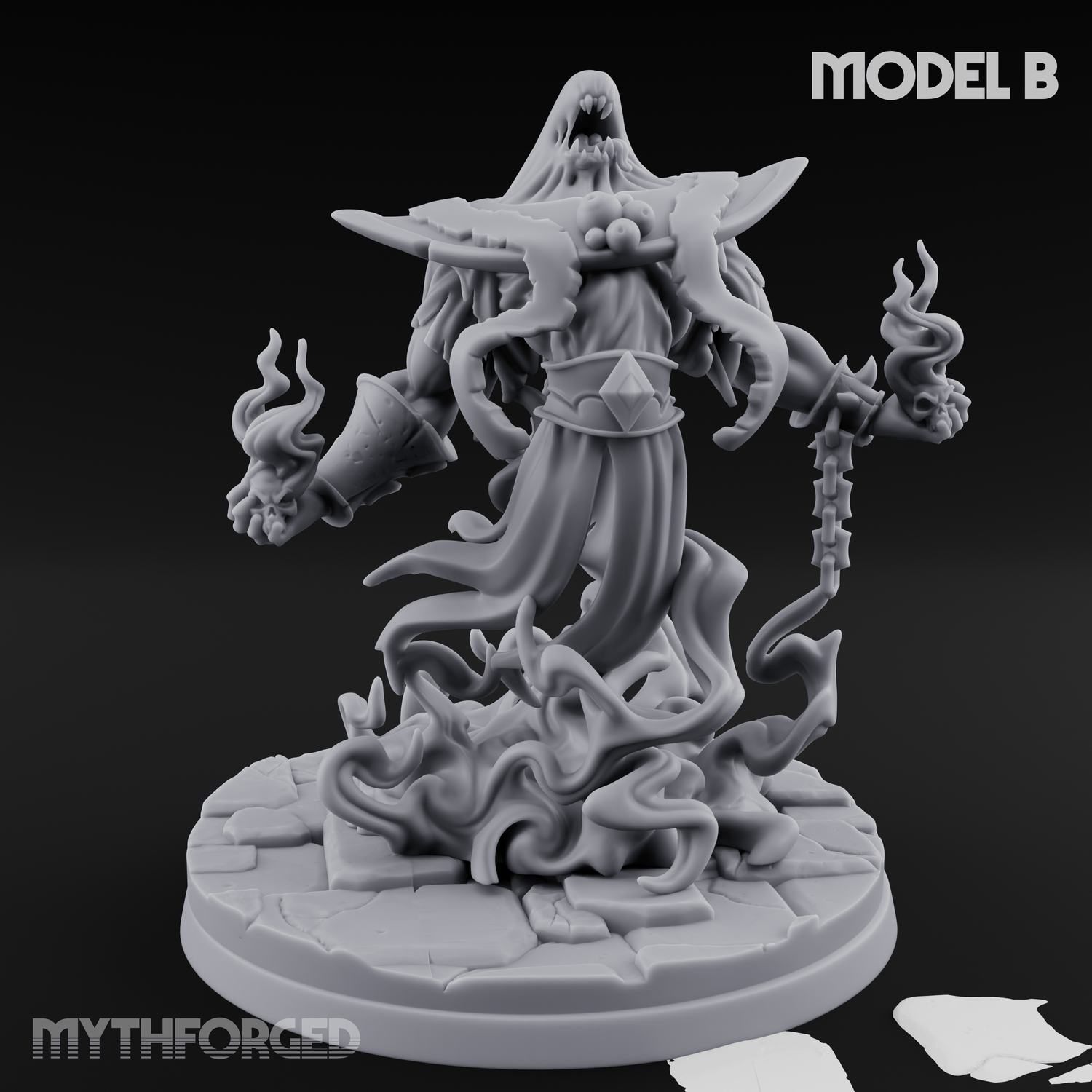 Chains Spread Wide Specter Warrior Miniature for Dungeons and Dragons, Pathfinder or other TTRPGs