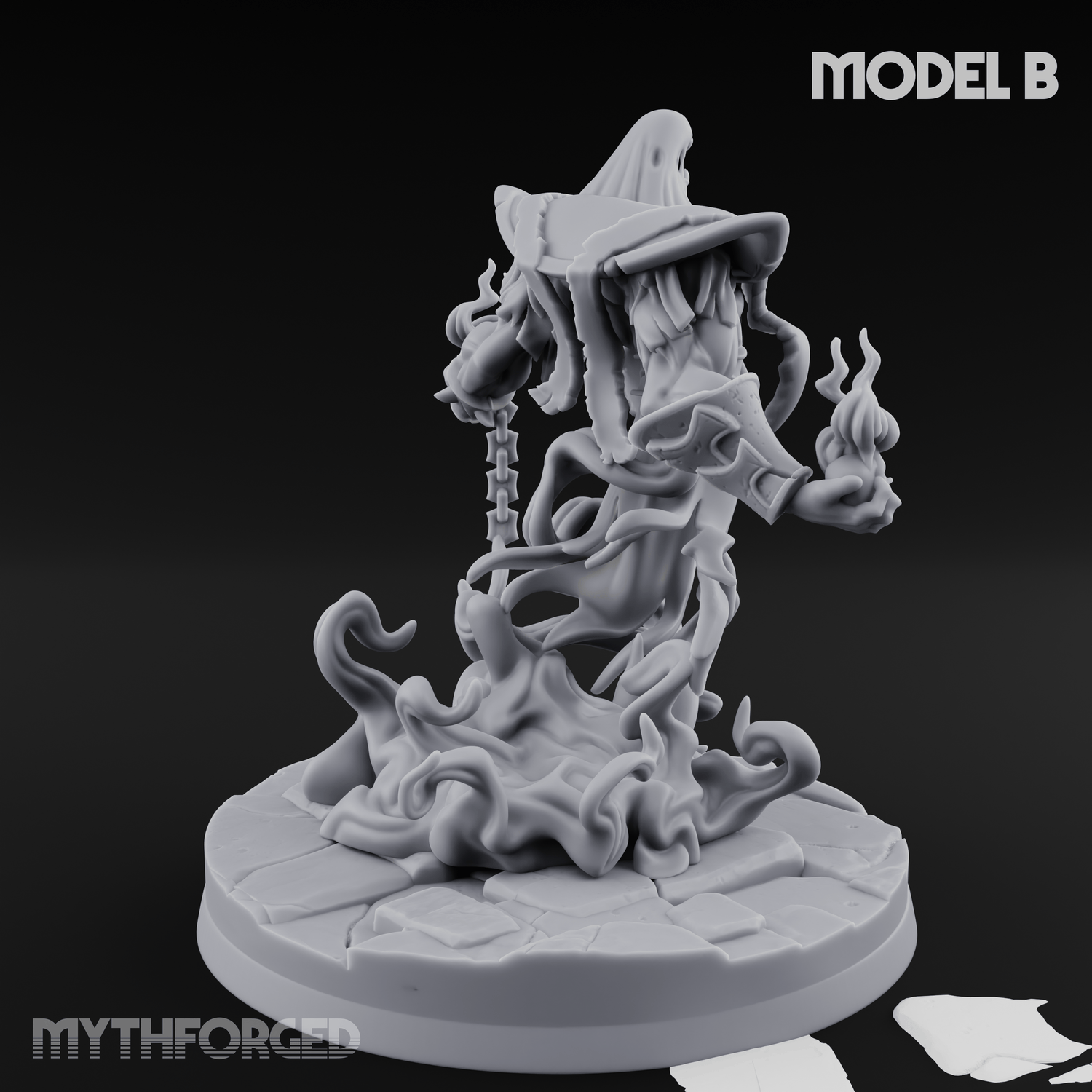 Chains Spread Wide Specter Warrior B Miniature for Dungeons and Dragons, Pathfinder or other TTRPGs