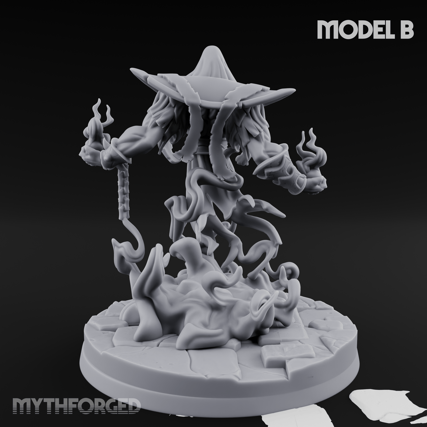Chains Spread Wide Specter Warrior B Miniature for Dungeons and Dragons, Pathfinder or other TTRPGs
