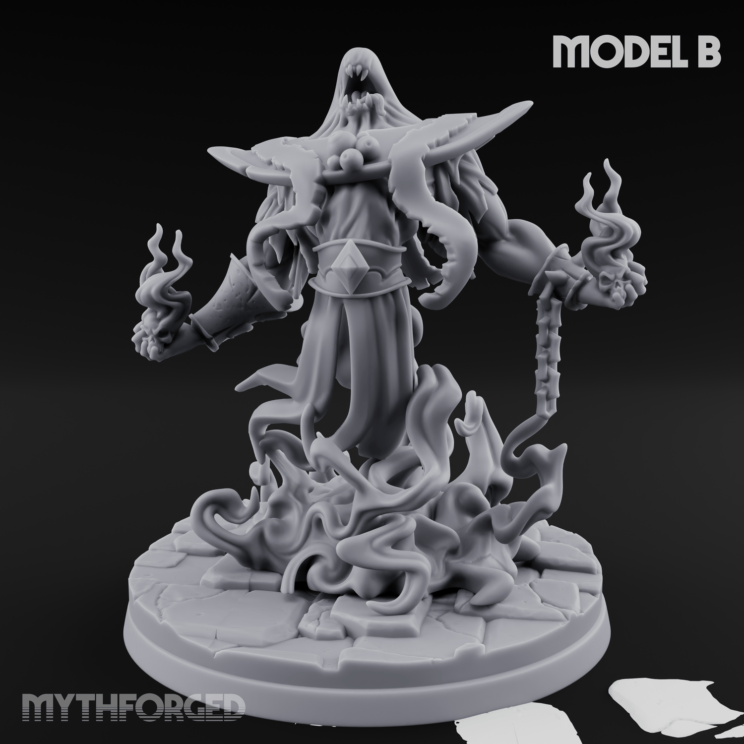 Chains Spread Wide Specter Warrior B Miniature for Dungeons and Dragons, Pathfinder or other TTRPGs