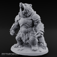 Roaring In Regalia Ursine Warrior Miniature for Dungeons and Dragons, Pathfinder or other TTRPGs