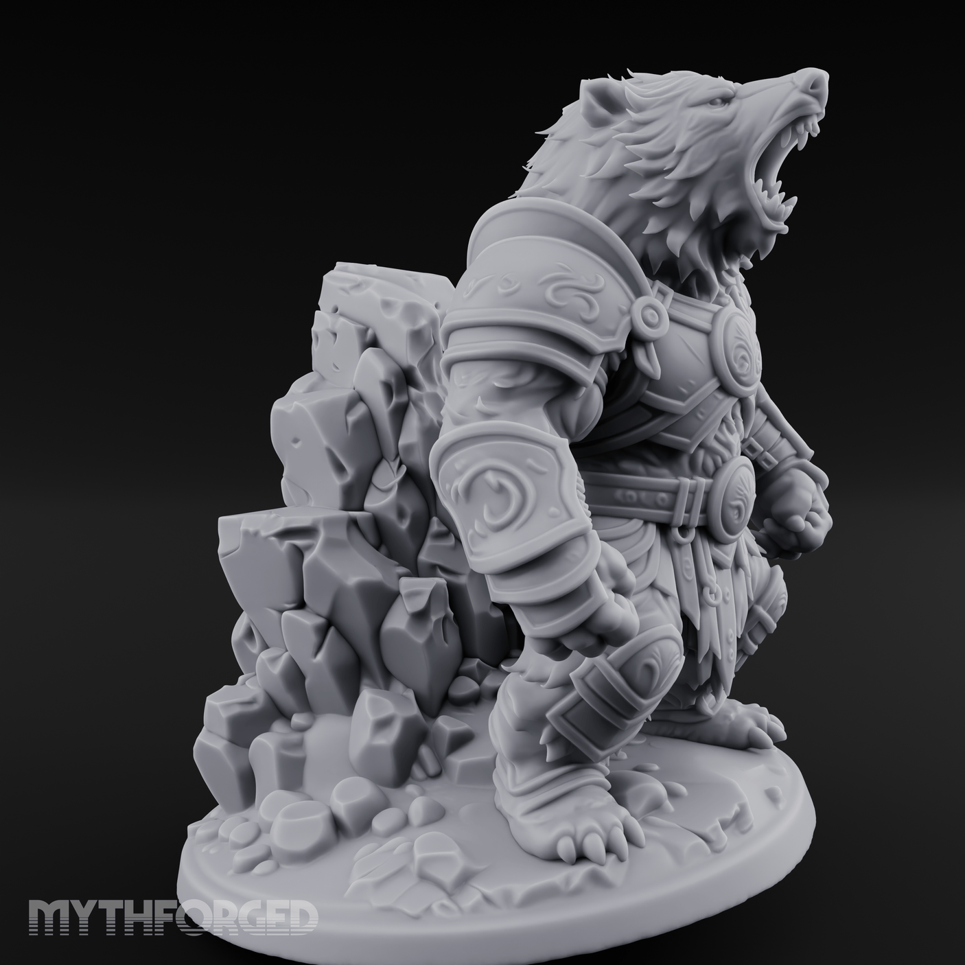 Roaring In Regalia Ursine Warrior Miniature for Dungeons and Dragons, Pathfinder or other TTRPGs