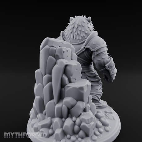 Roaring In Regalia Ursine Warrior Miniature for Dungeons and Dragons, Pathfinder or other TTRPGs