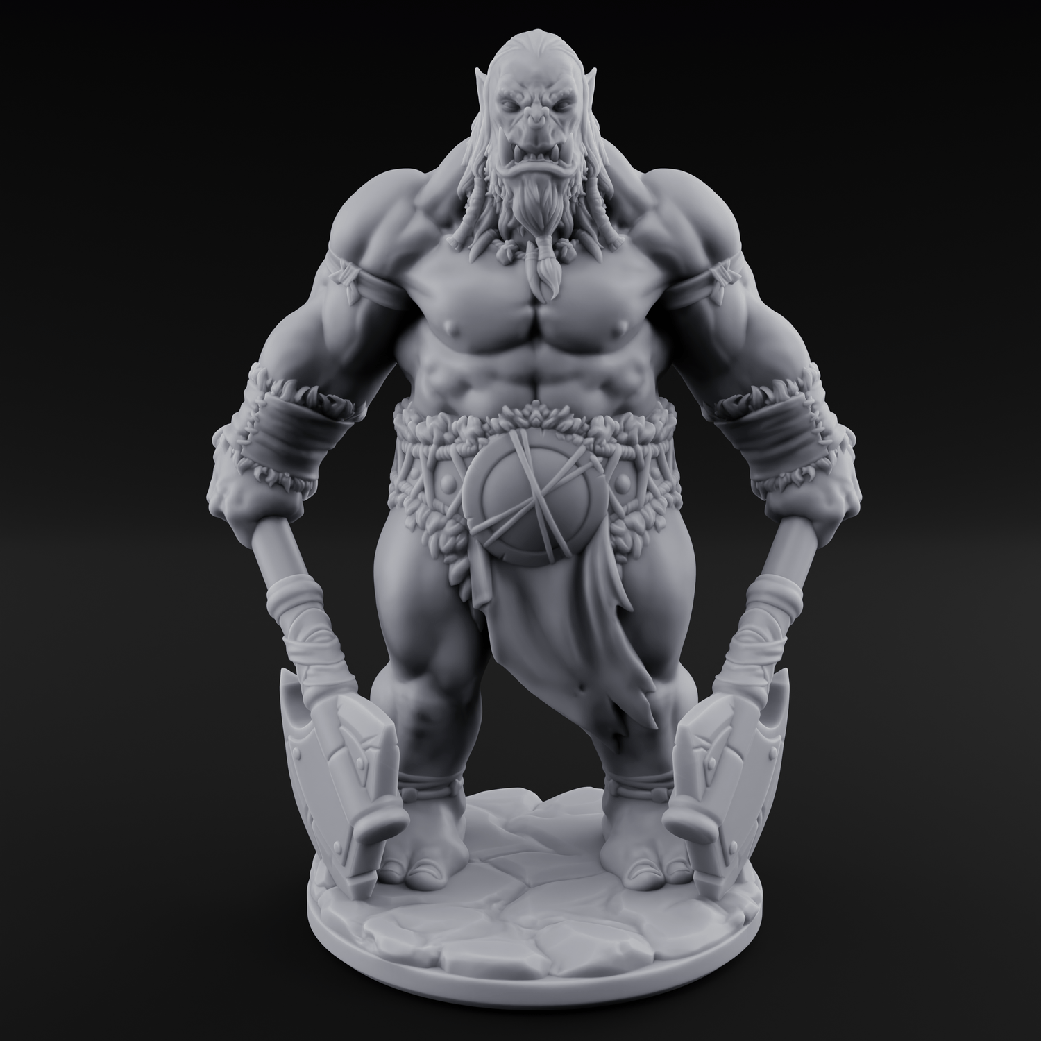 Dragging The Cleaver Orc Warrior A Miniature for Dungeons and Dragons, Pathfinder or other TTRPGs