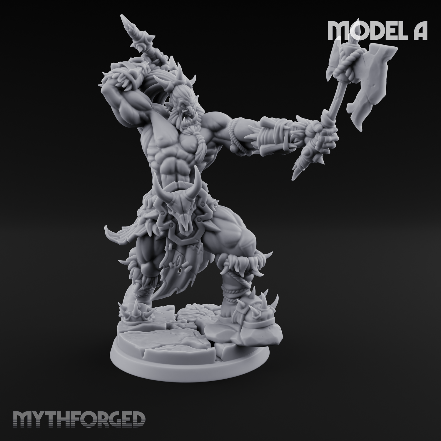 Stalwart Axe Orc Warriors A Miniature for Dungeons and Dragons, Pathfinder or other TTRPGs