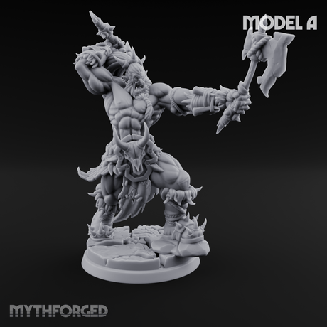 Stalwart Axe Orc Warriors Miniature for Dungeons and Dragons, Pathfinder or other TTRPGs
