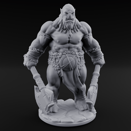 Dragging The Cleaver Orc Warrior A Miniature for Dungeons and Dragons, Pathfinder or other TTRPGs