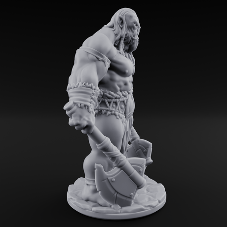 Dragging The Cleaver Orc Warrior A Miniature for Dungeons and Dragons, Pathfinder or other TTRPGs