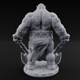 Dragging The Cleaver Orc Warrior A Miniature for Dungeons and Dragons, Pathfinder or other TTRPGs