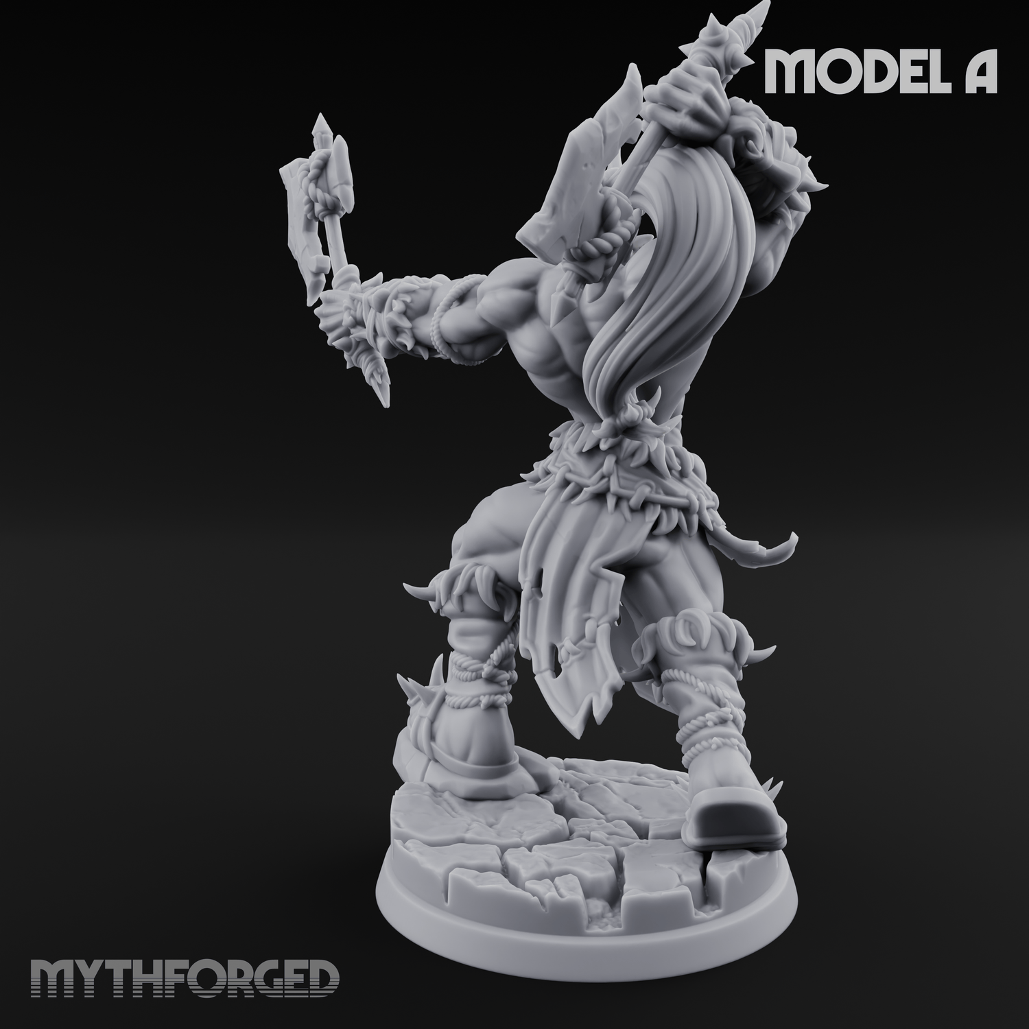 Stalwart Axe Orc Warriors A Miniature for Dungeons and Dragons, Pathfinder or other TTRPGs