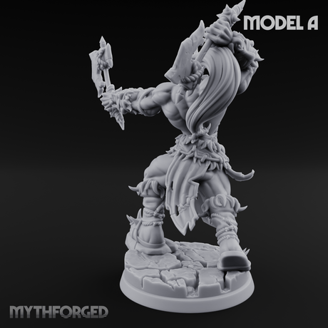 Stalwart Axe Orc Warriors A Miniature for Dungeons and Dragons, Pathfinder or other TTRPGs