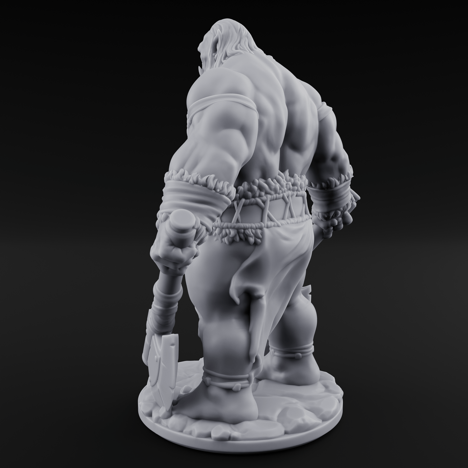 Dragging The Cleaver Orc Warrior A Miniature for Dungeons and Dragons, Pathfinder or other TTRPGs